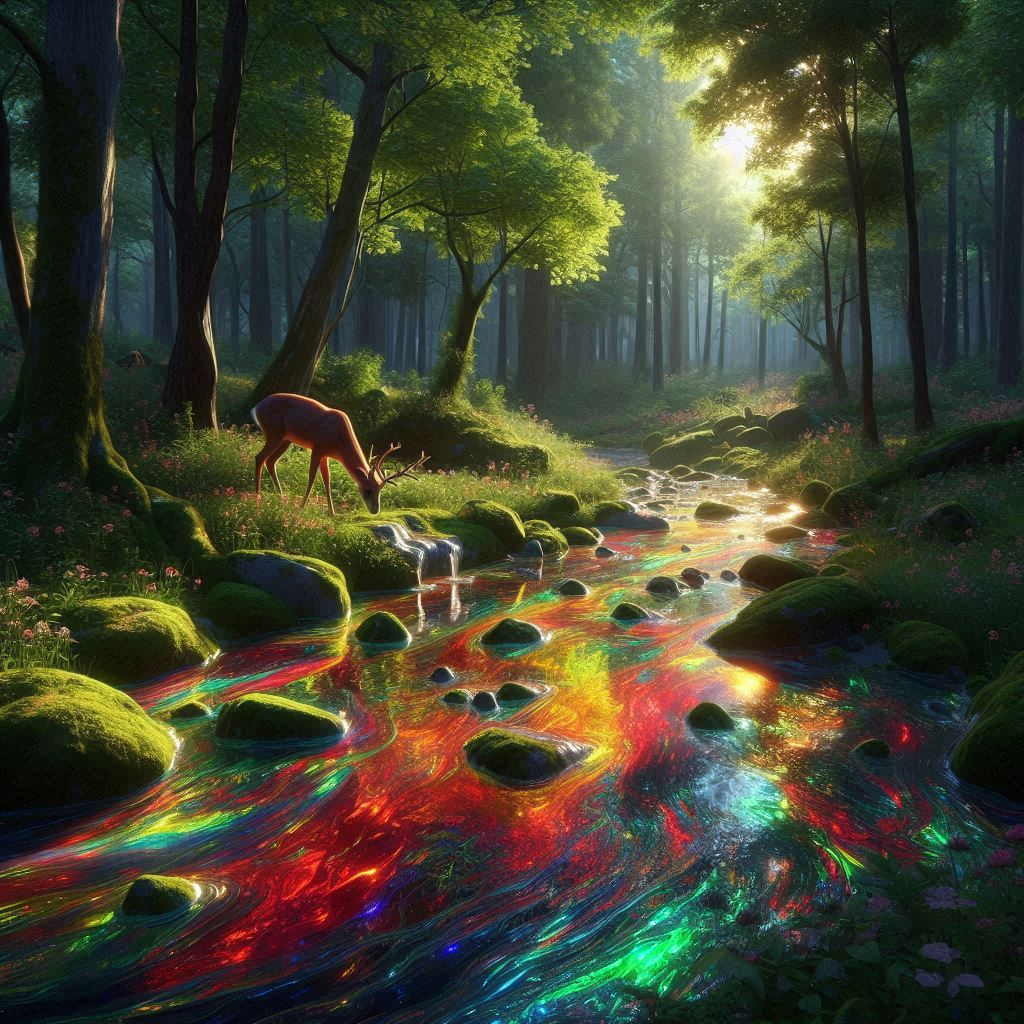 rainbow river lightning ridge seem opal-16.35ct, 27.9x21.3x5mm